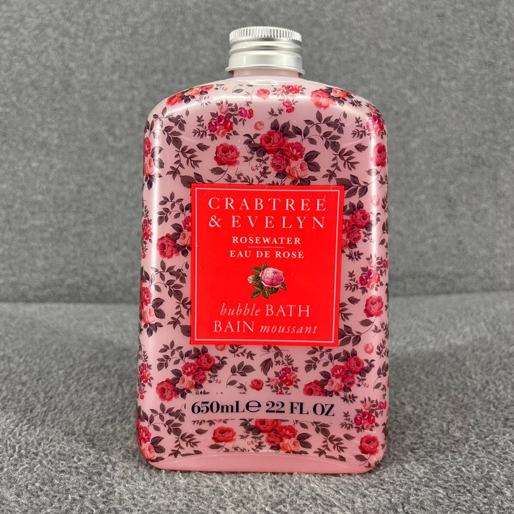 Crabtree & Evelyn Rosewater Bubble Bath Unisex Pink Floral Vintage Spa 22 oz